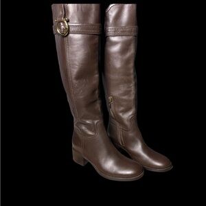 Elegant Brown Leather Knee-High Boots